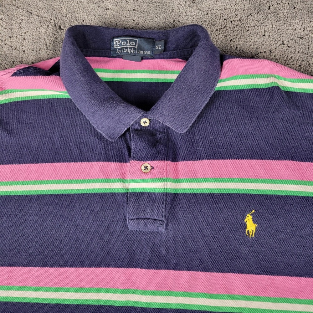 Polo Ralph Lauren Shirt Mens XL Short Sleeve Polo Collared Pullover Knit Preppy